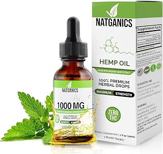 Organic Hemp Oil 1000mg - Ultra Premium Natural Hemp Oil, USA
